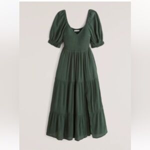 Abercrombie Short-Sleeve Smocked Midi Dress